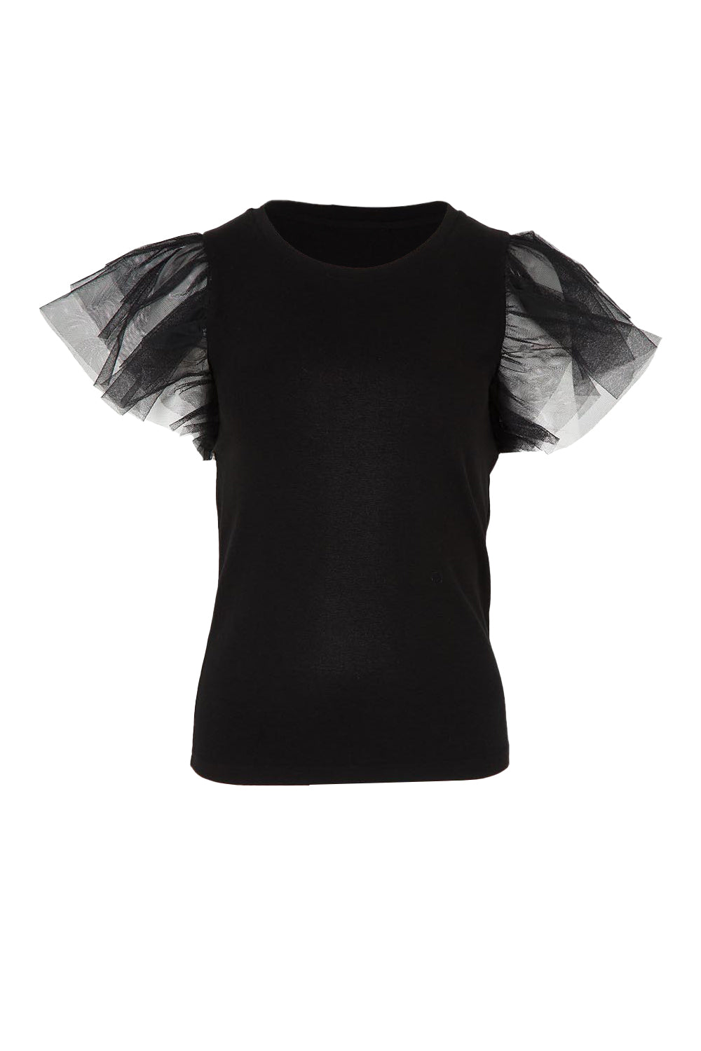 Product shot of the Chance Tee in colour Black (Black), from the front
