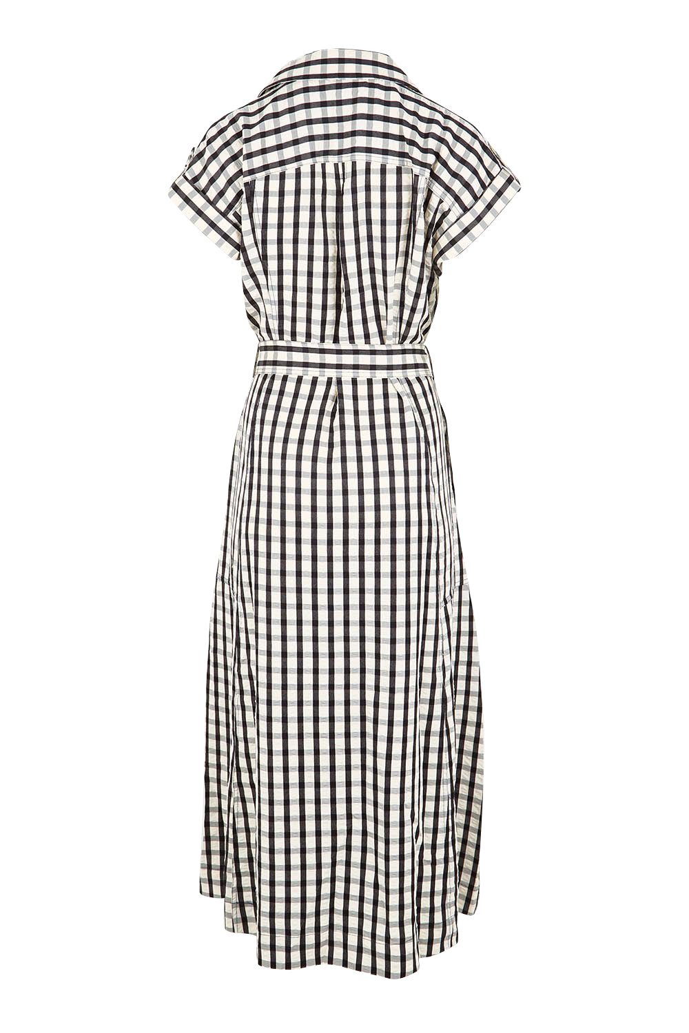 Product shot of the Portia Dress – Blkgingham in colour Blkgingham, from the back