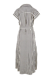 Product shot of the Portia Dress – Blkgingham in colour Blkgingham, from the back