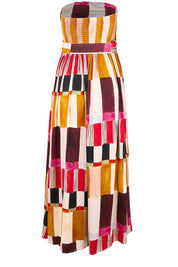 Product shot of the Avalon Dress – Painterly in colour Painterly, from the back