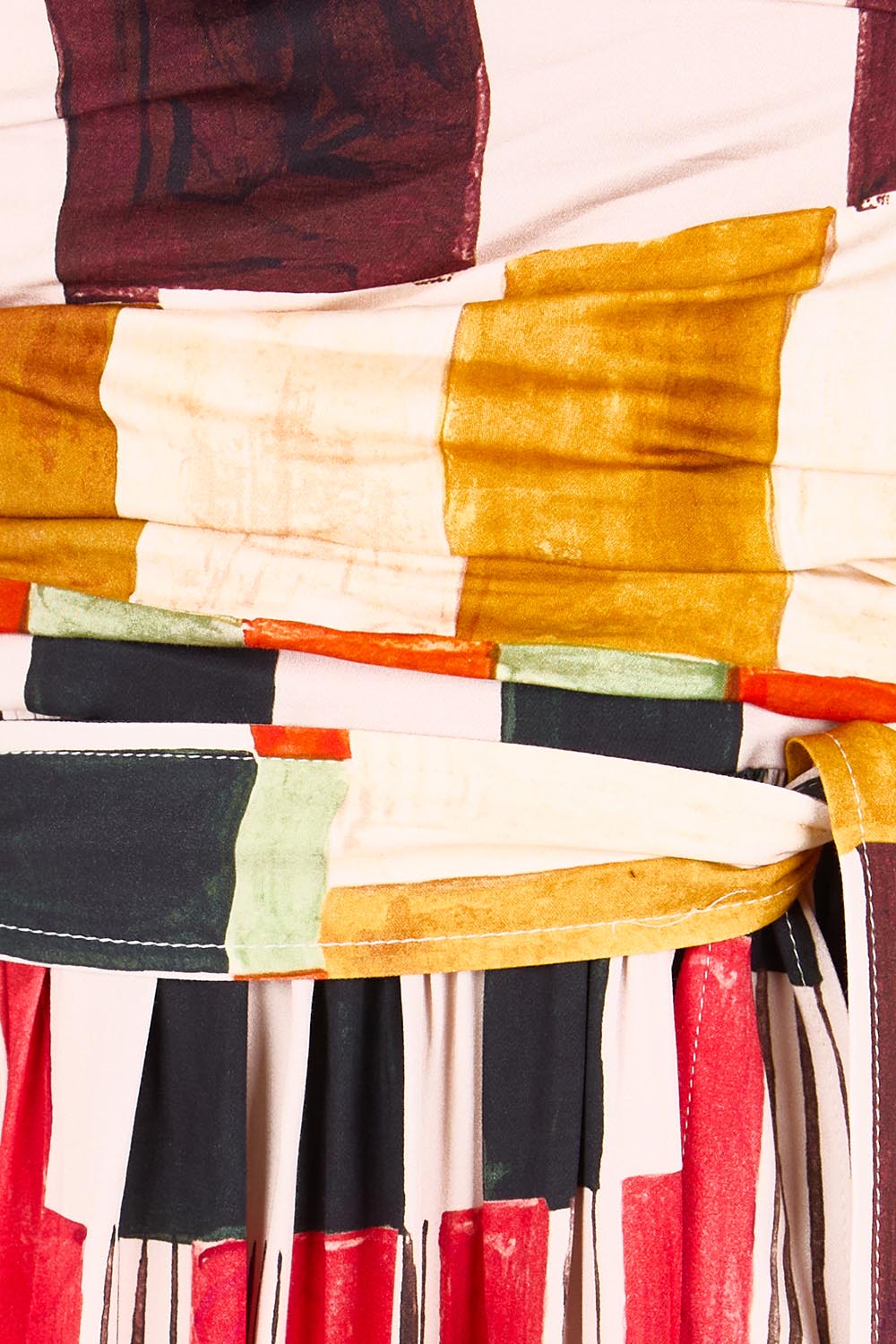 Product shot of the Avalon Dress – Painterly in colour Painterly, showing detail