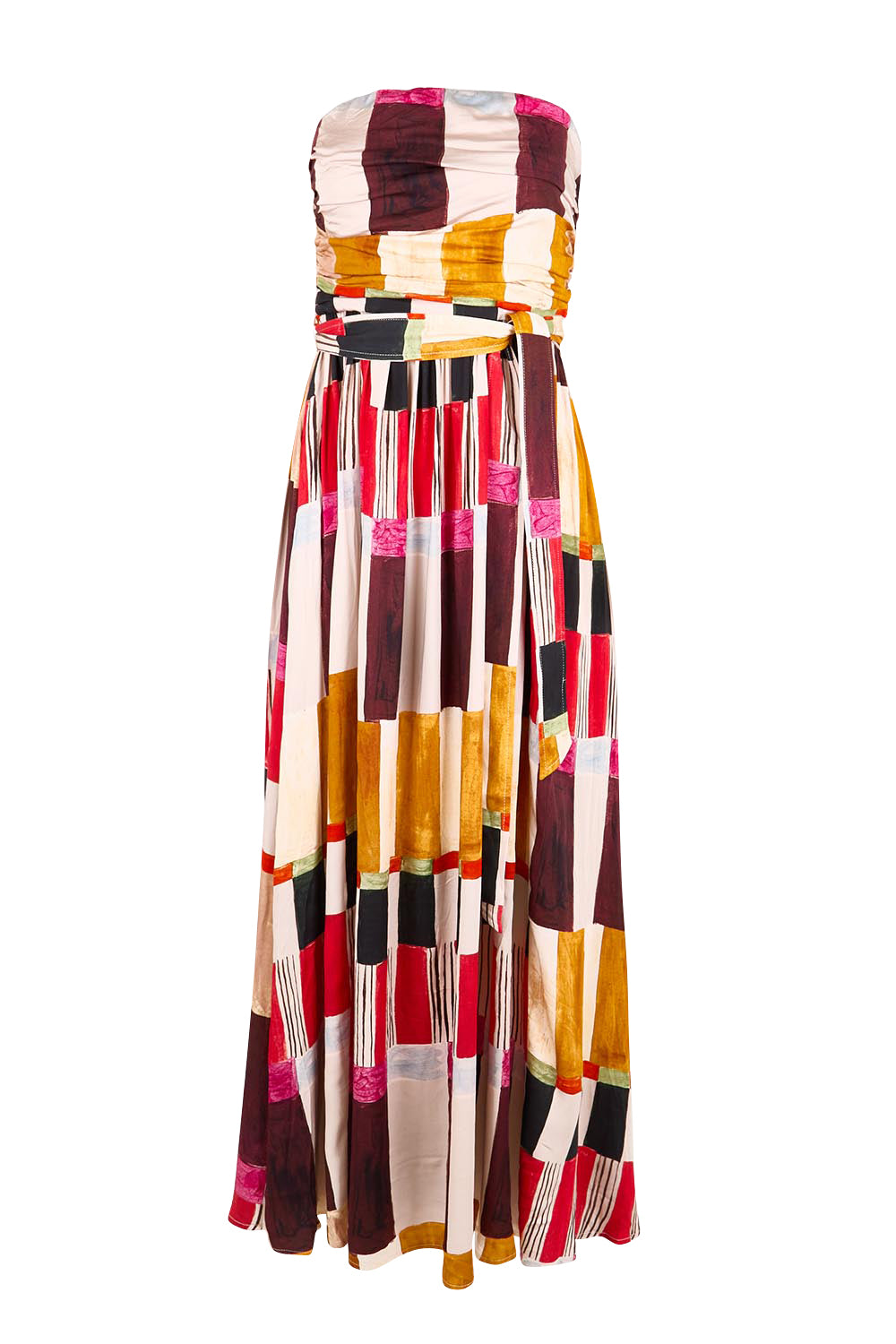 Product shot of the Avalon Dress – Painterly in colour Painterly, from the front