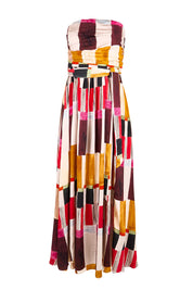 Product shot of the Avalon Dress – Painterly in colour Painterly, from the front