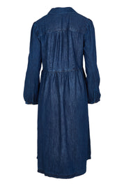 Product shot of the Ashmore Denim Dress in colour Denim (Blue), from the back