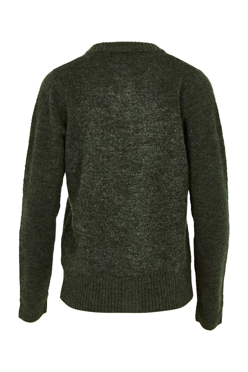 Product shot of the Rib Stitch Classic Cardigan in colour Green (Green), from the back