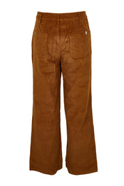 Product shot of the Wide Leg Cord Trousers in colour Brown, from the back