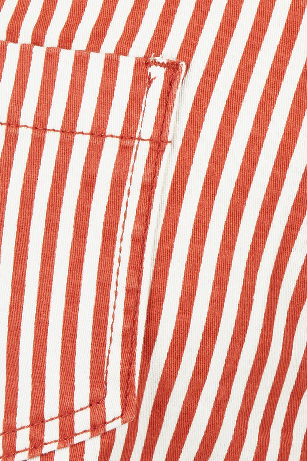 Product shot of the Stripe Straight Leg Jeans in colour Redwhite, detail
