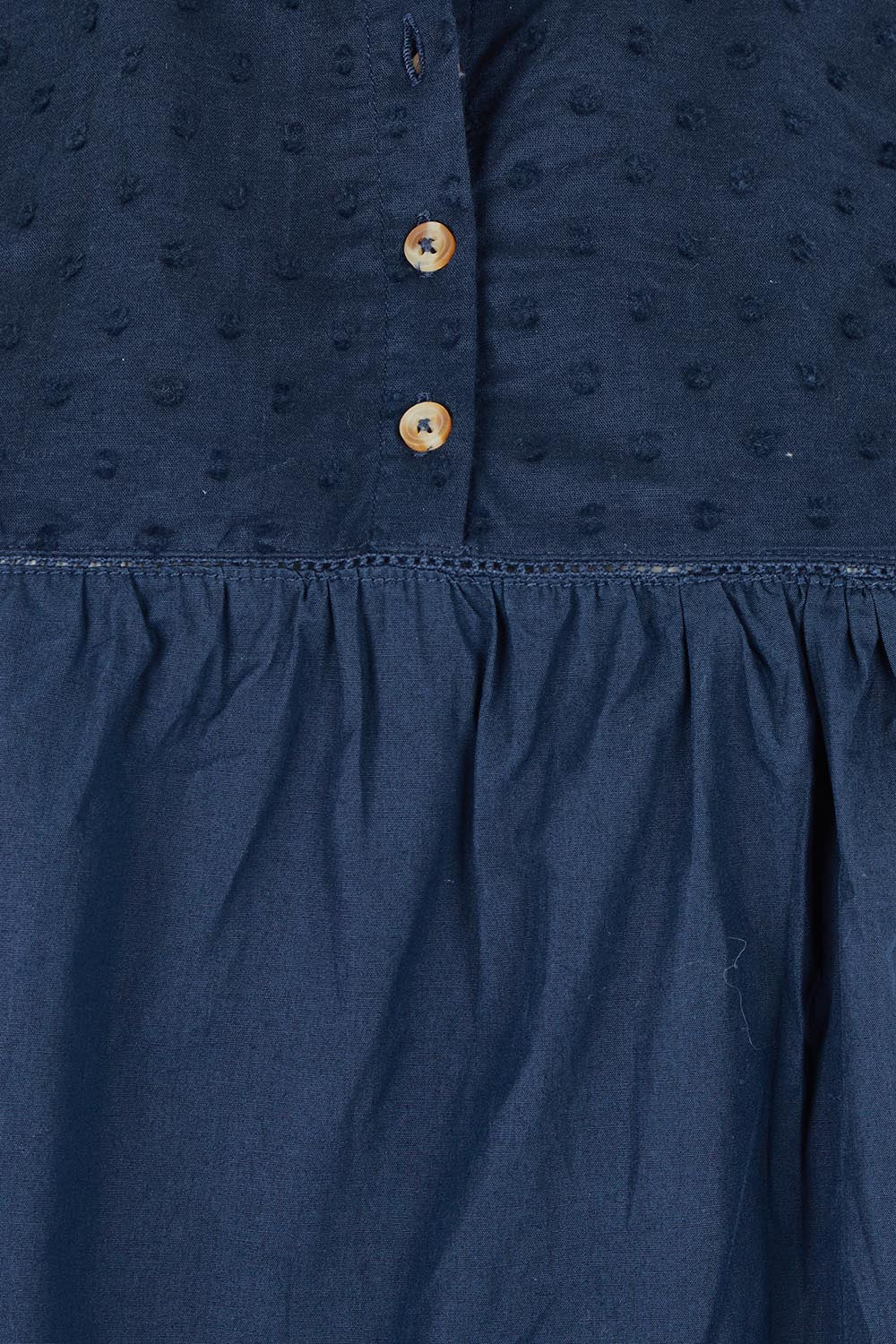 Preloved Quay Cotton Blouse - Navy