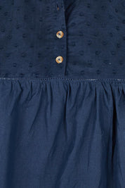 Preloved Quay Cotton Blouse - Navy