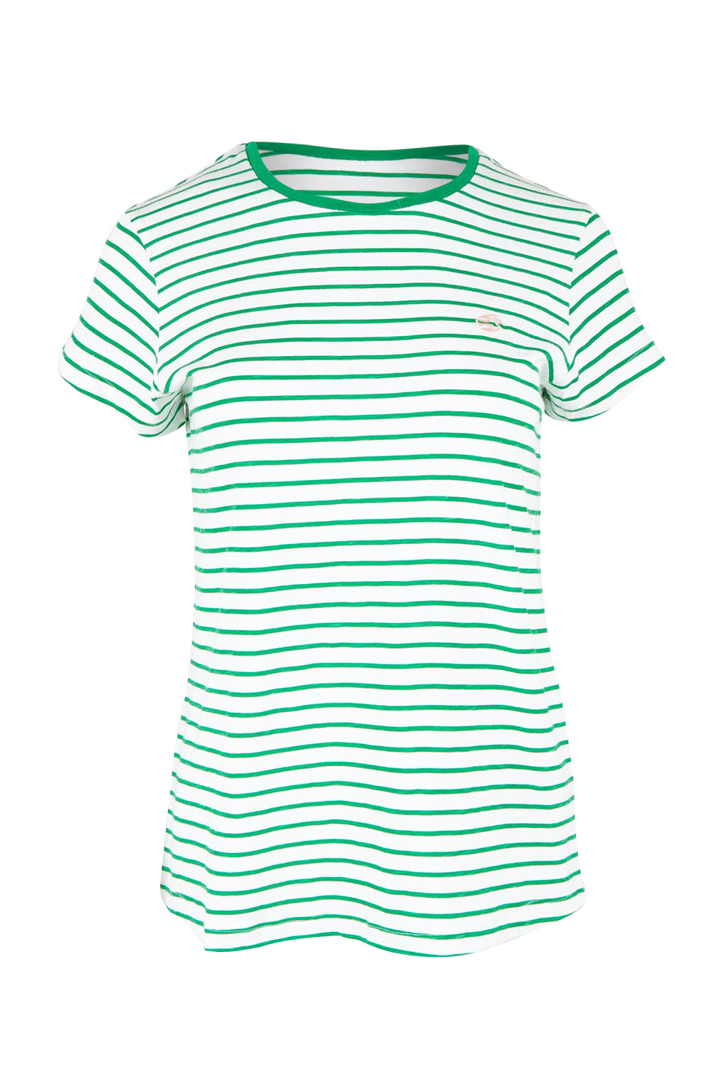 Product shot of the Evergreen Cotton Tee in colour Multi, from the front