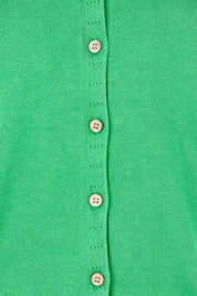 Product shot of the Kelly Green Classic Cotton Cardigan in colour Green (Green), detail