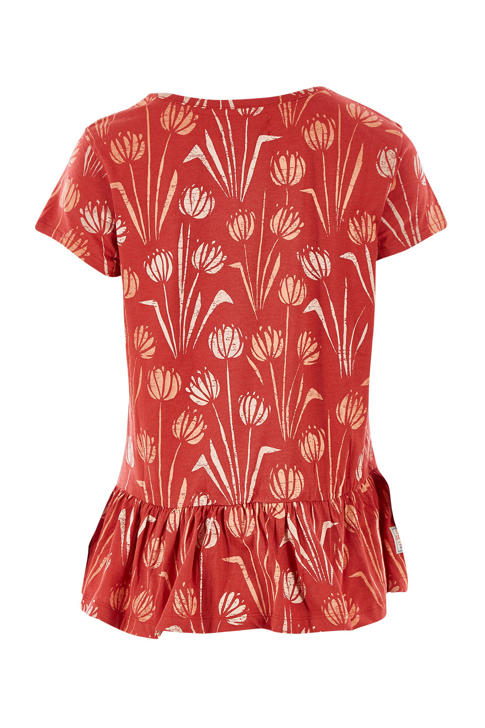 Product shot of the Water Reed Blouse in colour Red (Red), from the back