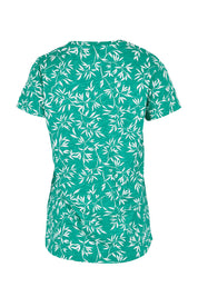 Product shot of the Bamboo Leaves Tshirt in colour Green (Green), from the back