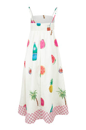 Product shot of the Tutti Fruitti Cotton Maxi Dress in colour Fruit, from the back