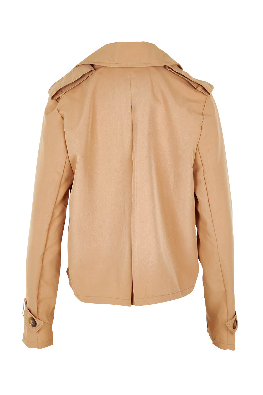 Preloved Cropped Trench Jacket - Tan