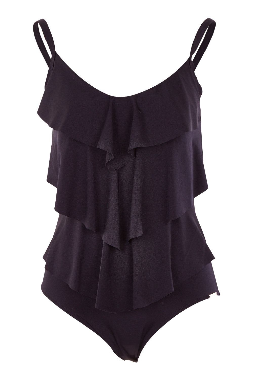 Product shot of the 3 Tier One Piece in colour Black (Black), from the front