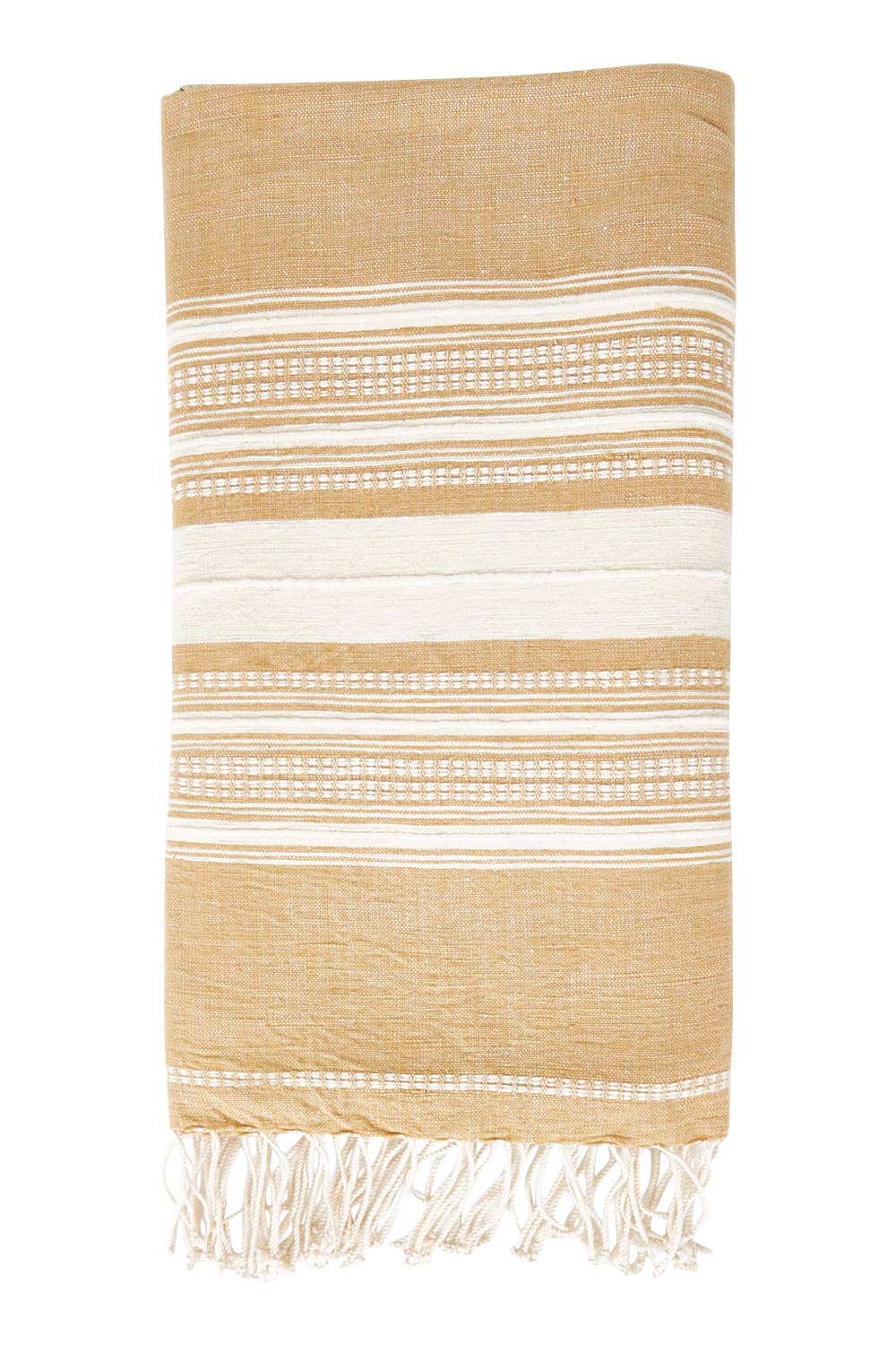 Product shot of the Handwoven Genale Bath Towel in colour Butterscth, from the front