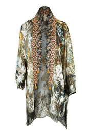 Product shot of the Jungle Kimono in colour Jungle (Black), from the front