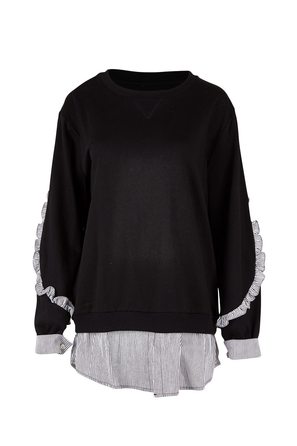 Product shot of the 2 In 1 Sweat in colour Black (Black), from the back