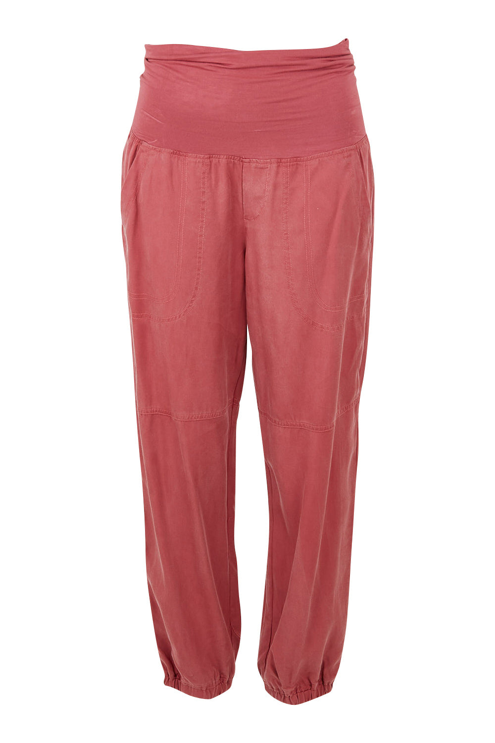 Product shot of the Lyocell Pant in colour Rose (Pink), from the front