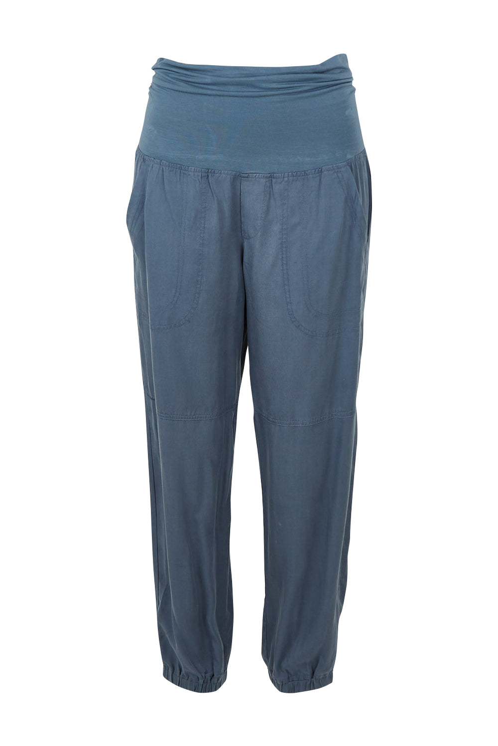 Product shot of the Lyocell Pant in colour Slate (Grey), from the front