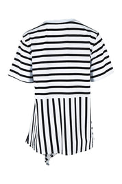 Product shot of the Visa Vera Cotton Tee in colour Blkwhite (Black), from the back