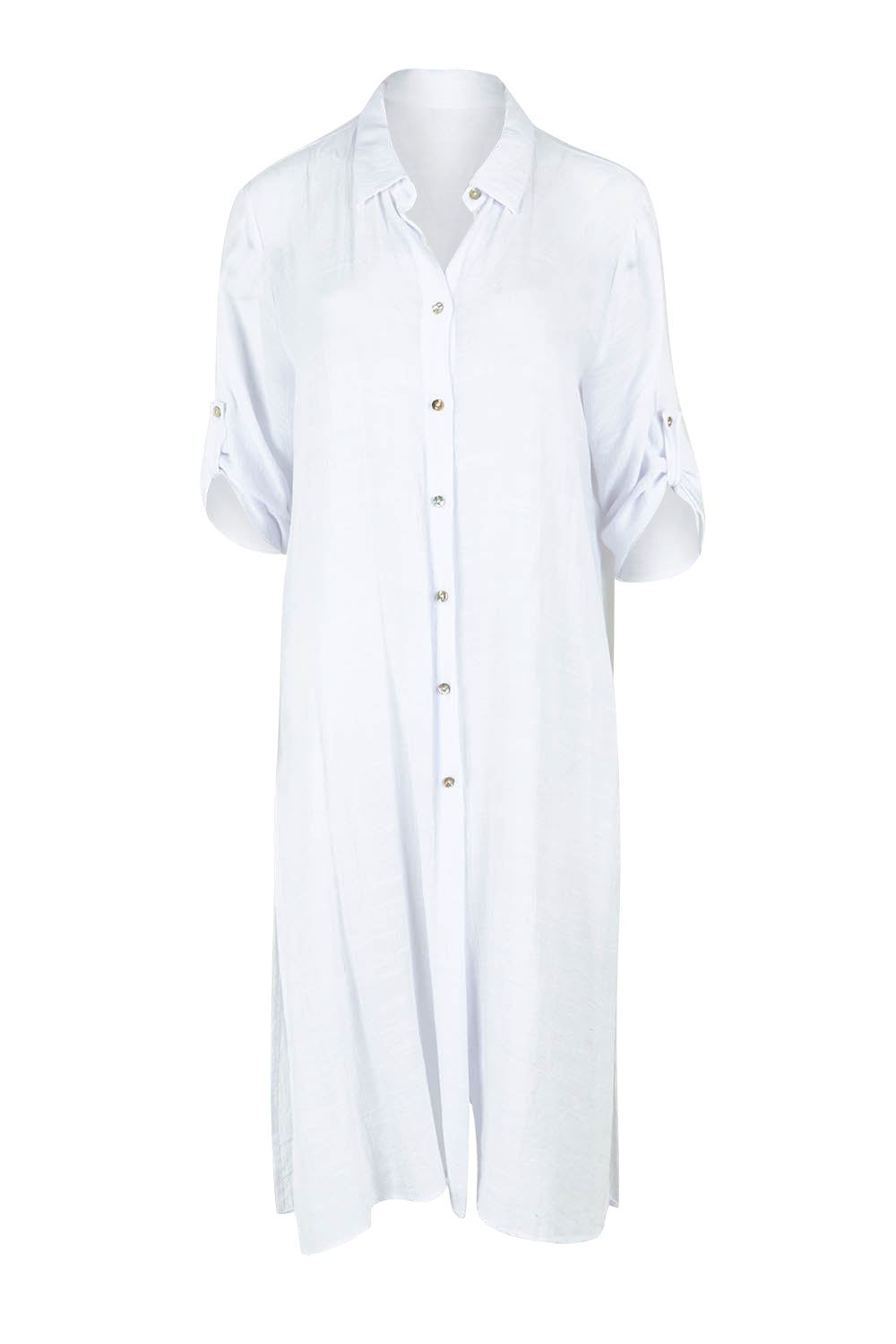 Product shot of the Duster Shirt in colour White (White), detail