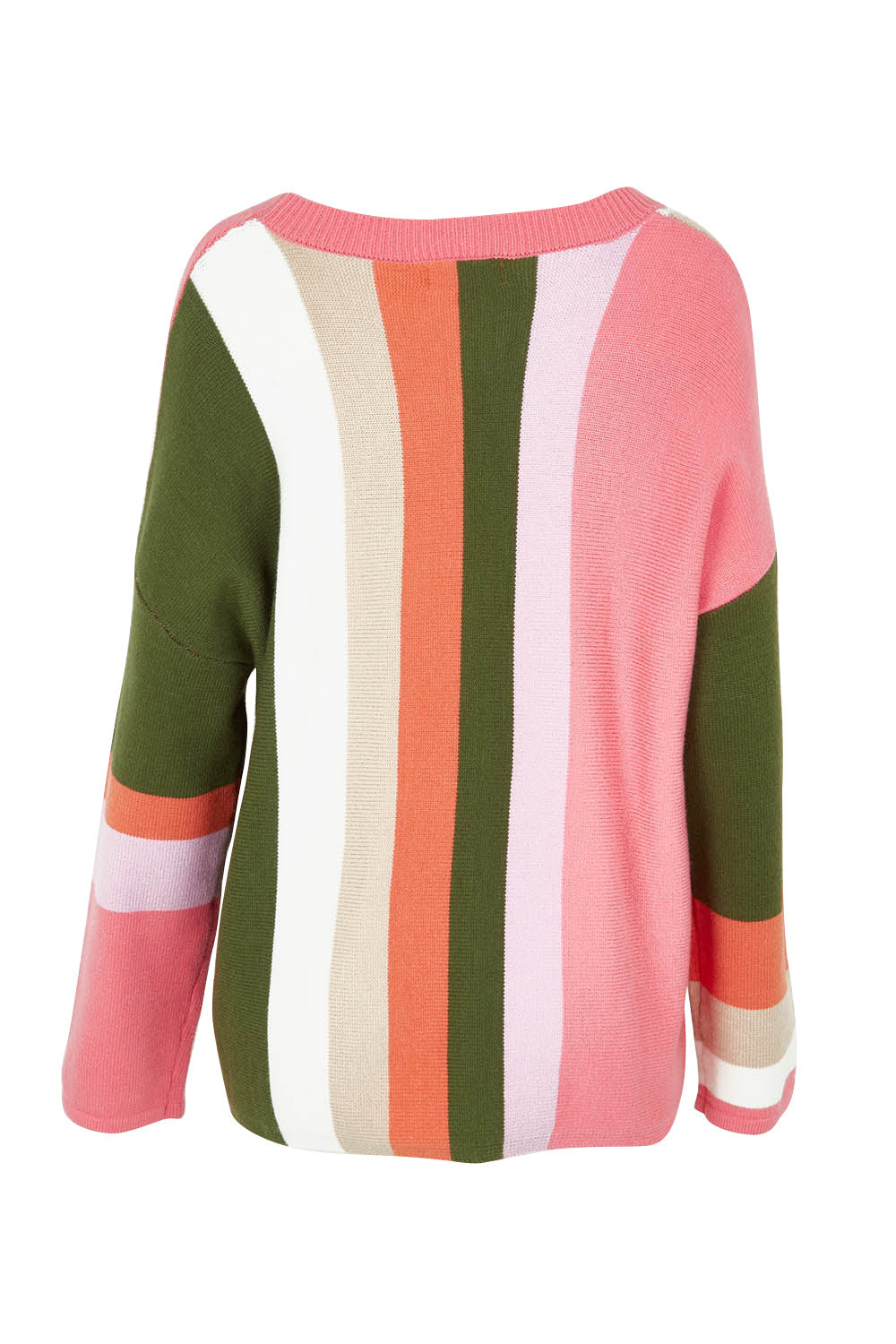 Product shot of the Indie Knit in colour Multi, from the back