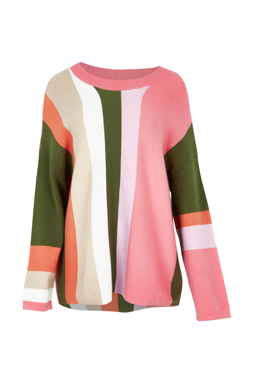 Product shot of the Indie Knit in colour Multi, from the front