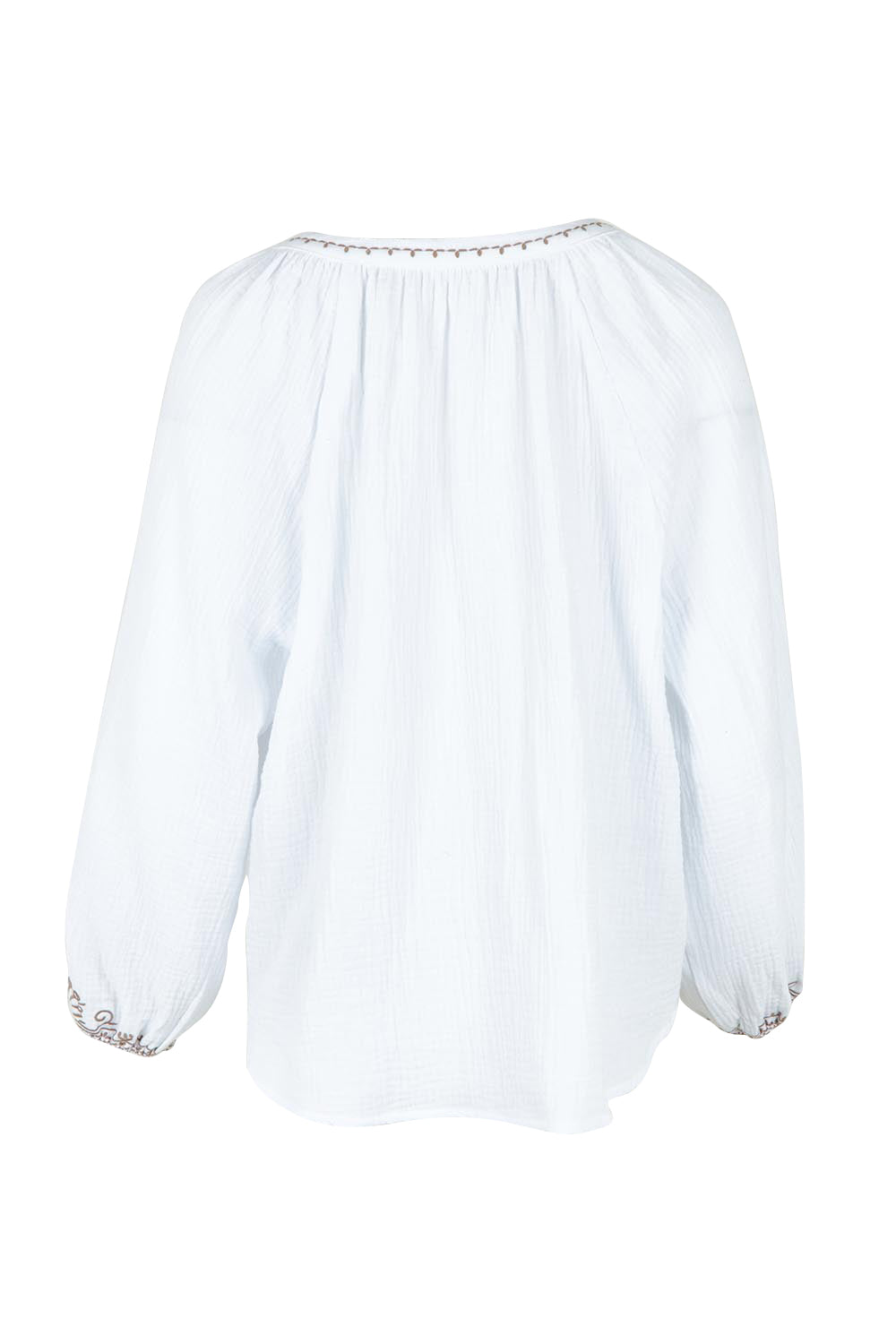 Product shot of the Cross Stitch Embroidered Cotton Top in colour White (White), from the back
