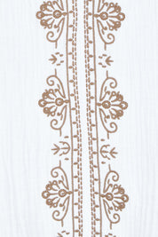Product shot of the Cross Stitch Embroidered Cotton Top in colour White (White), detail