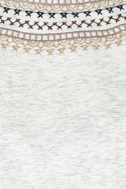 Product shot of the Cross Stitch Cotton Tee in colour Natural, detail