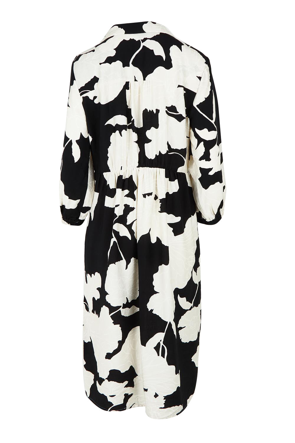 Product shot of the Barcelona Dress in colour Black, from the back