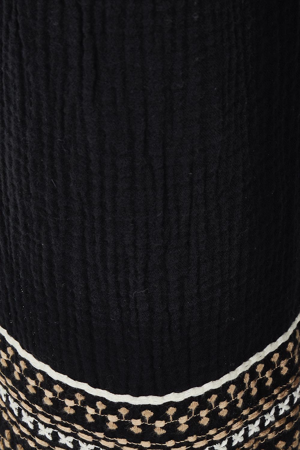 Product shot of the Cross Stitch Cotton Pant in colour Black (Black), detail