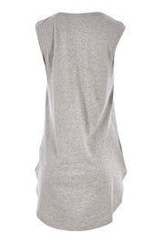 Product shot of the Organic Cotton Amelia Tank in colour Greymarle (Grey), from the back