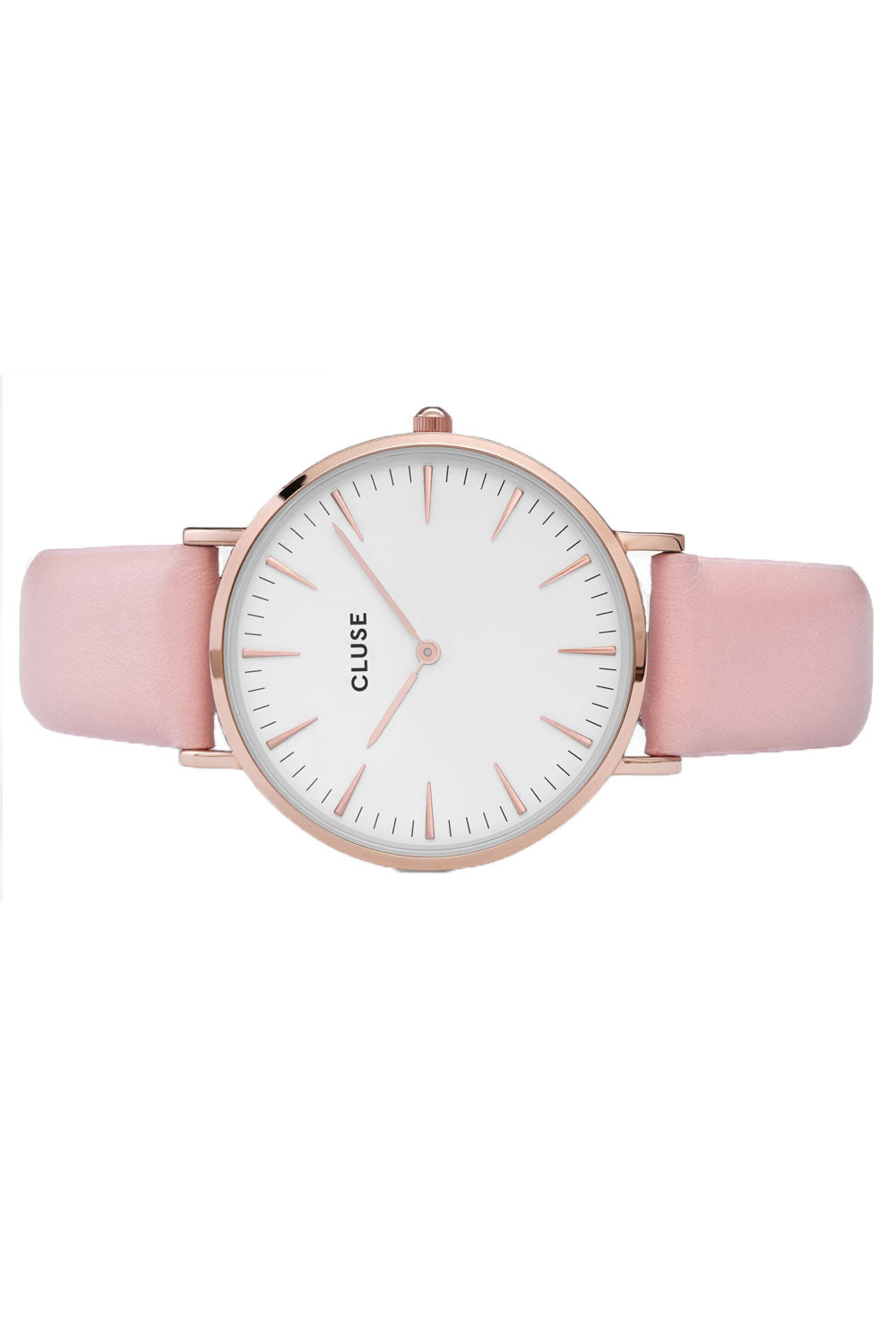 Product shot of the La Boheme Rose Gold Watch in colour WhitePink (Pink)
