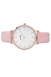 Product shot of the La Boheme Rose Gold Watch in colour WhitePink (Pink)