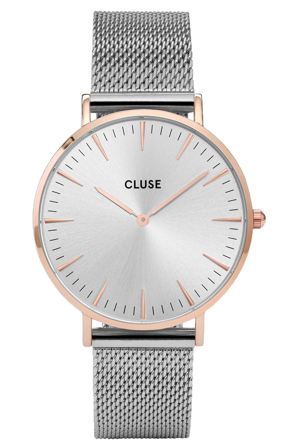 Product shot of the La Boheme Mesh Watch in colour RoseGoldSl (Metallics), from the front