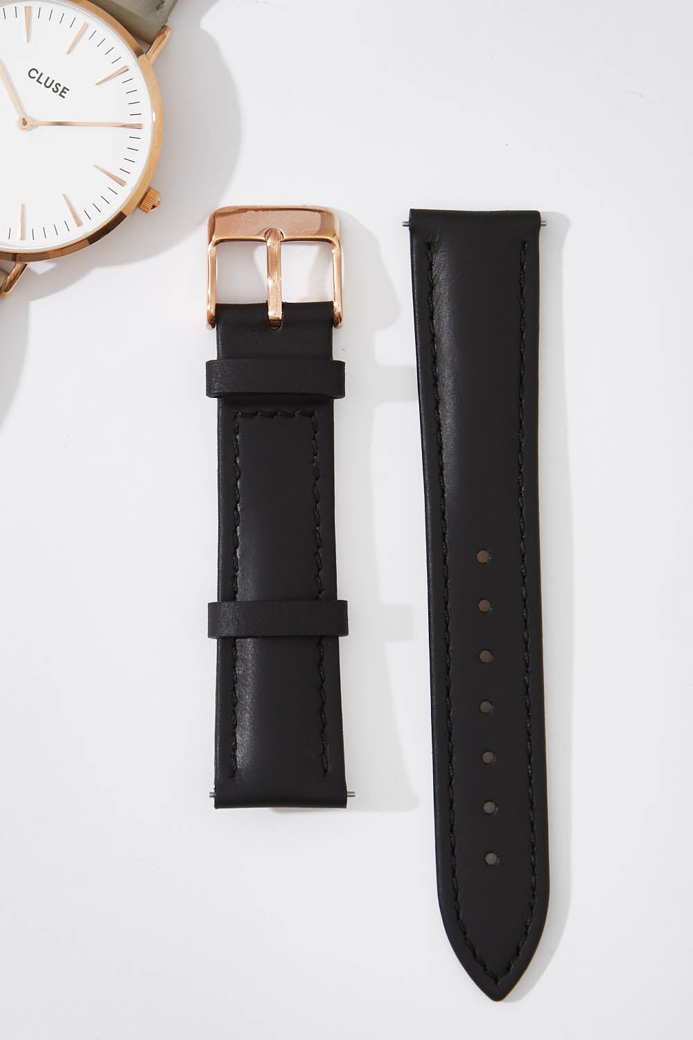 A model wearing size OneSize of the La Boheme Strap in colour Black (Black), from the front, showing the whole outfit
