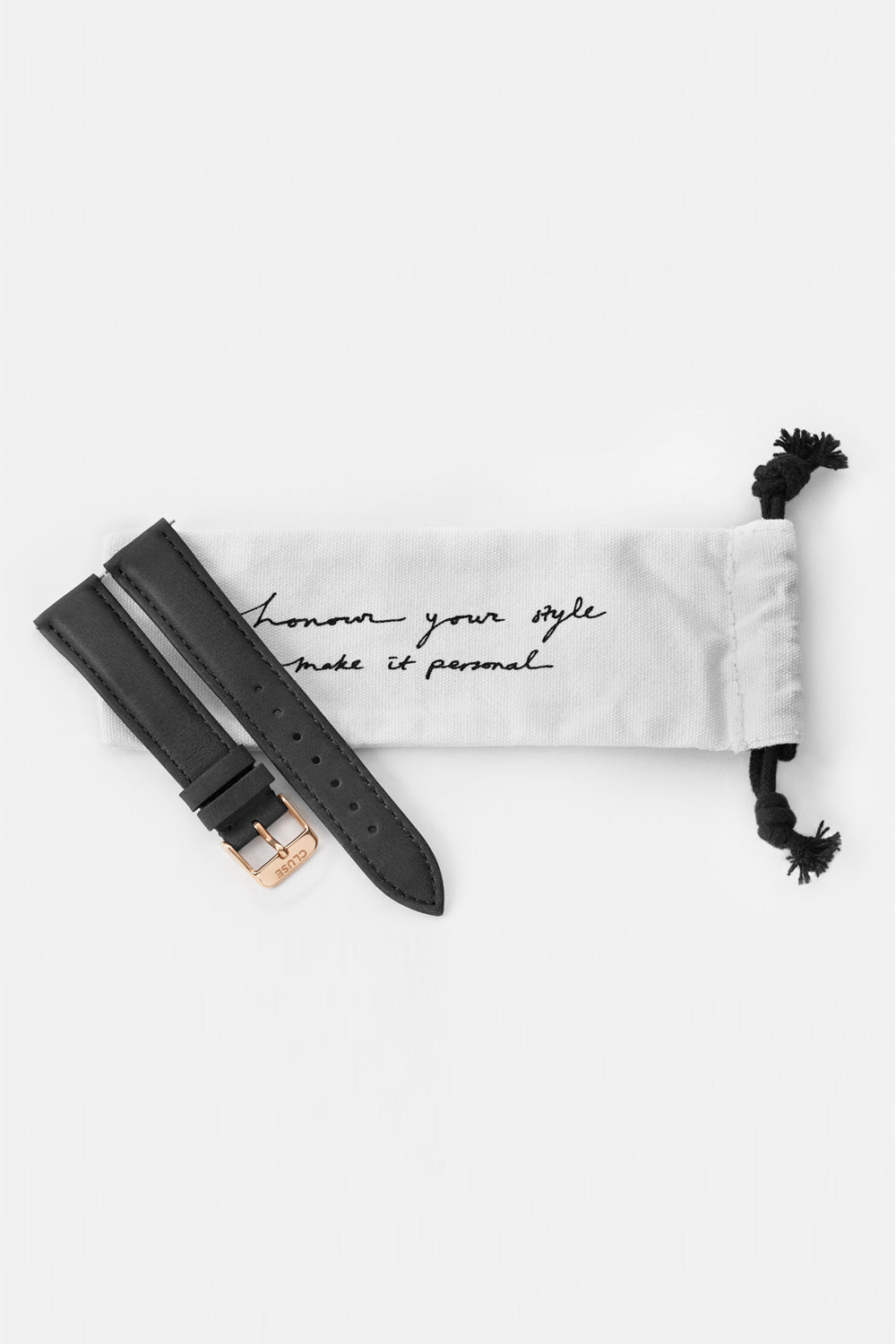 Product shot of the La Boheme Strap in colour Black (Black), detail