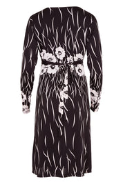 Product shot of the Wrap Dress in colour BlackIvory (Black), from the back