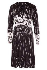 Product shot of the Wrap Dress in colour BlackIvory (Black), from the front