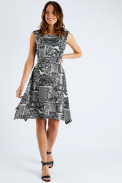 Preloved Fit Flare Dress - Check