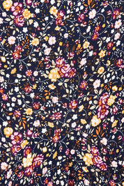 Product shot of the Cap Sleeve Bounce Dress in colour Floral (Black), detail