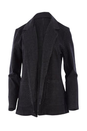 Preloved Pinstripe Jacket - Black