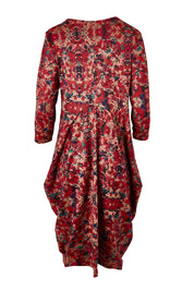 Product shot of the Bounce Dress in colour Red (Red), from the back