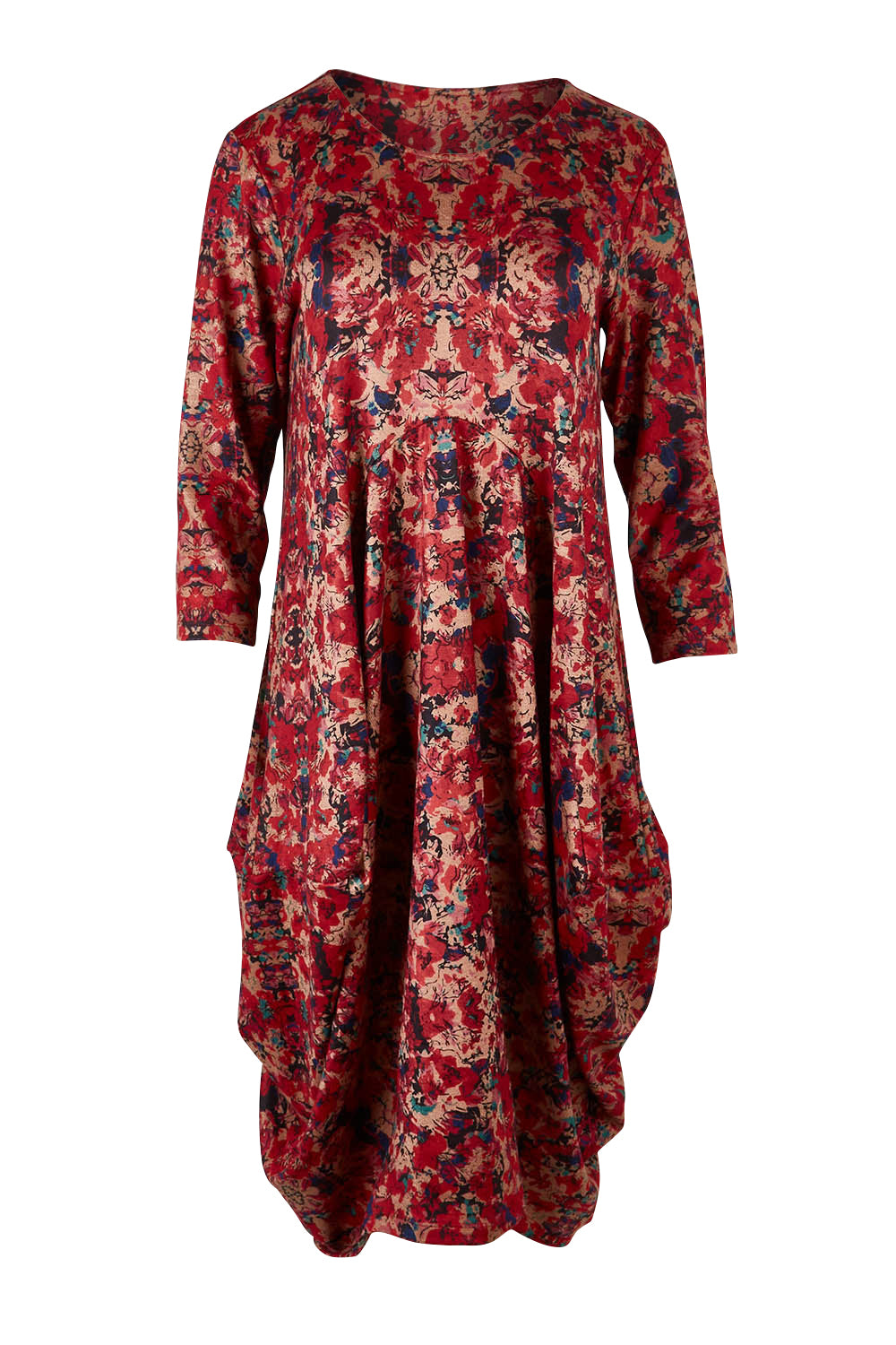 Product shot of the Bounce Dress in colour Red (Red), from the front