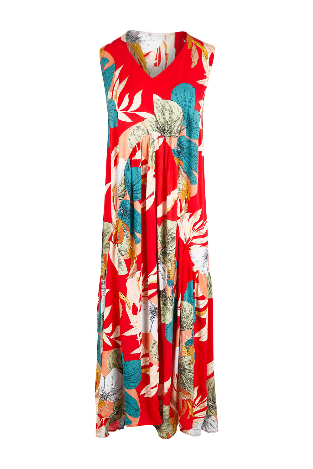 Preloved Hi Rise Print Dress - Red
