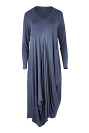 Product shot of the Jo Jo Core Dress in colour Petrol (Blue), from the front