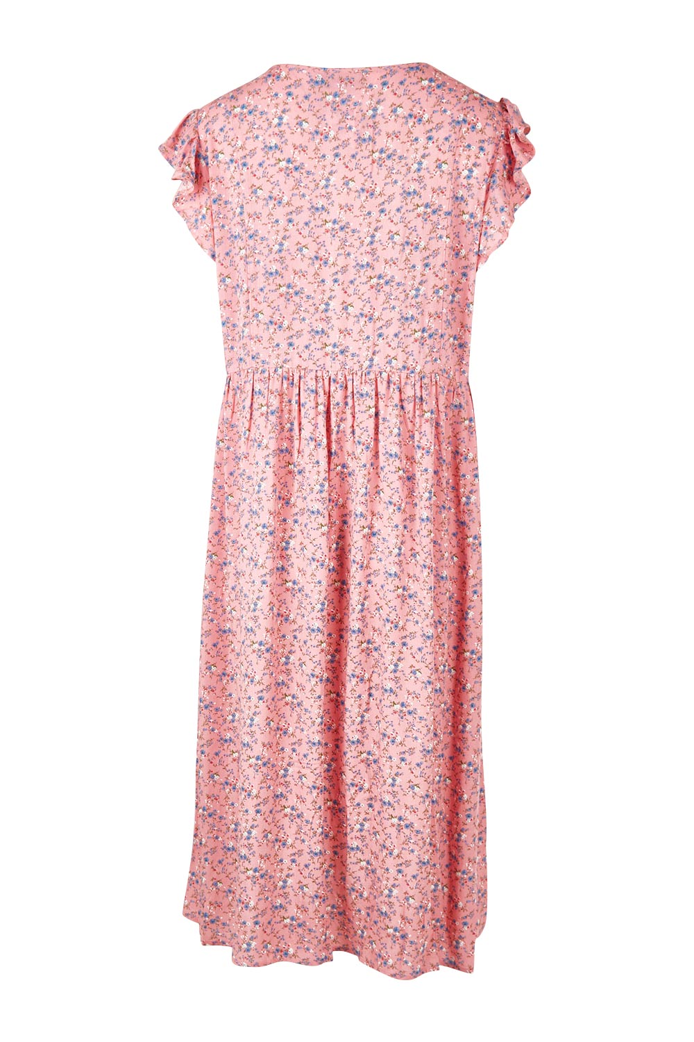 Product shot of the Penny Dress in colour Pink (Pink), from the back